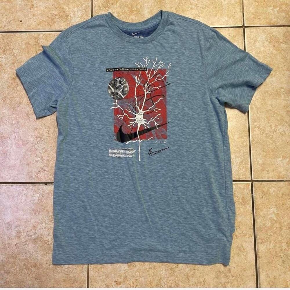Nike Dri-FIT Training Tee Blue Graphic T-Shirt Neuron Science‎ Design